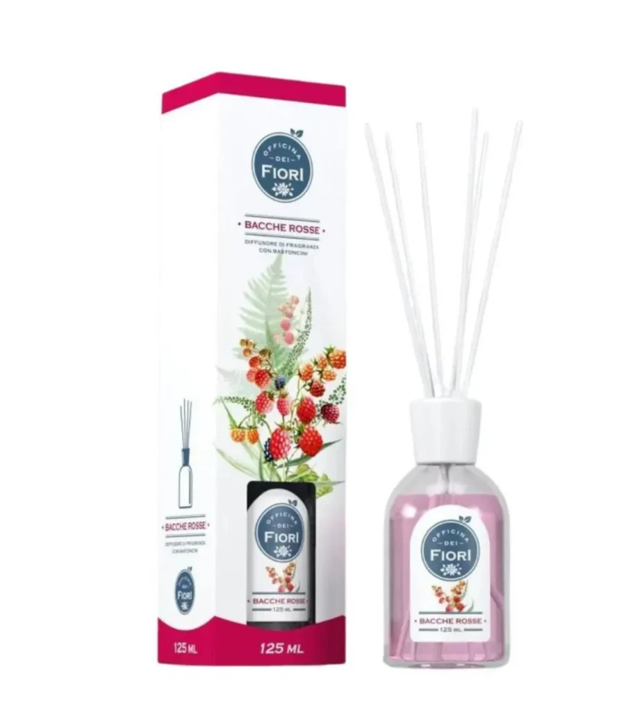 Dyfuzor zapachowy 125ml z patyczkami Officina dei Fiori o zapachu Czerwone Jagody (2)
