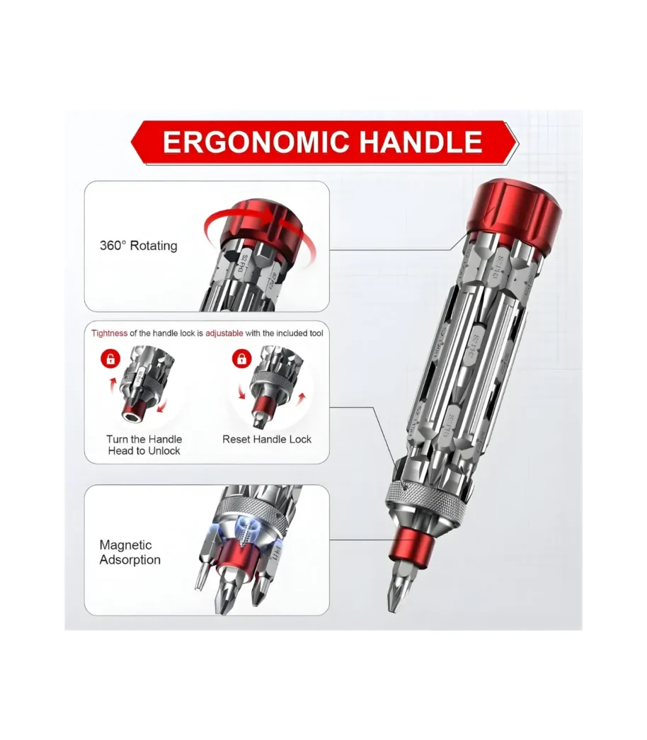 Śrubokręt wielofunkcyjny 360° Jorest S2 steel 19 in 1 screwdrive (1) Śrubokręt wielofunkcyjny 360° Jorest S2 steel 19 in 1 screwdrive (1)