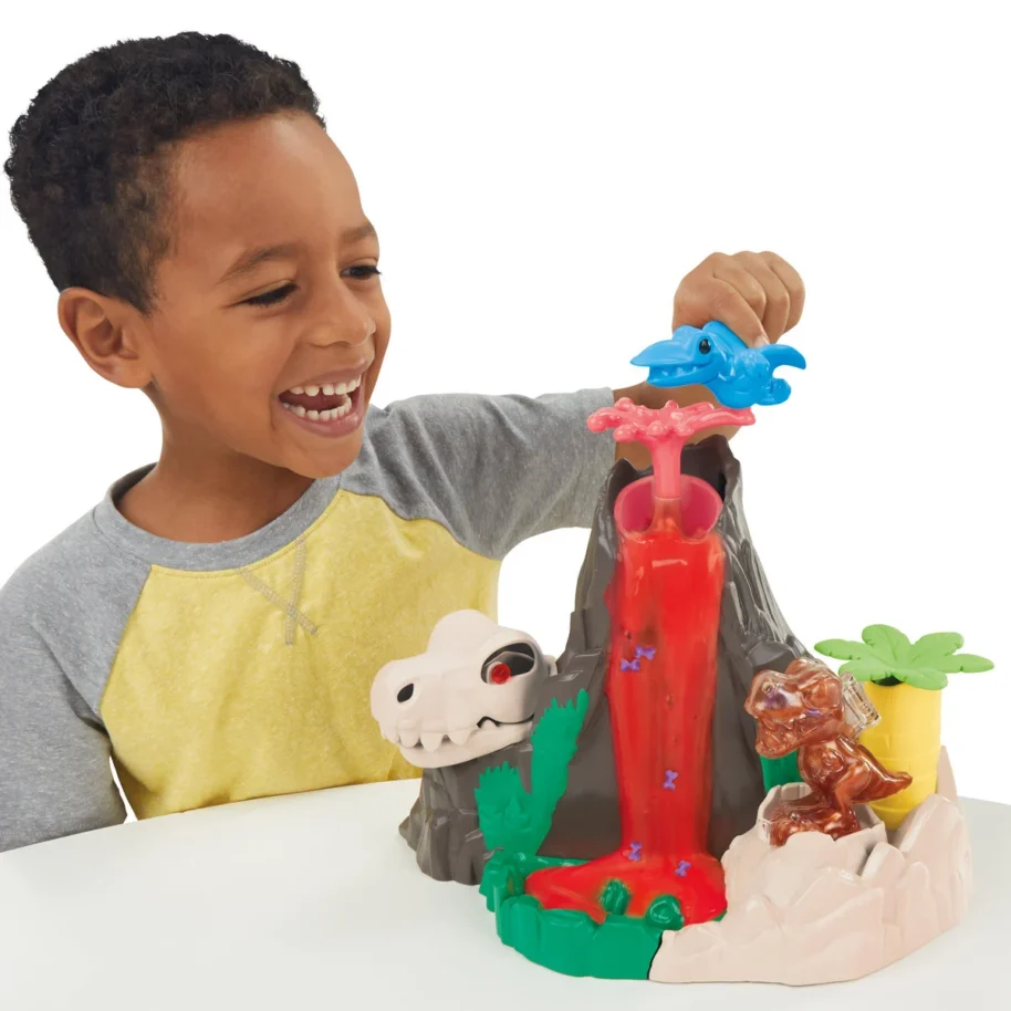 Zestaw Play-Doh Dino Crew Slime HydroGlitz od Hasbro (Wulkan z Dinozaurami) (2) Zestaw Play-Doh Dino Crew Slime HydroGlitz od Hasbro (Wulkan z Dinozaurami) (2)
