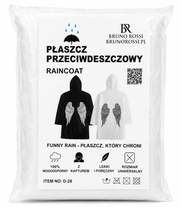 Płaszcz przeciwdeszczowy Funny Rain z kapturem wodoodporny