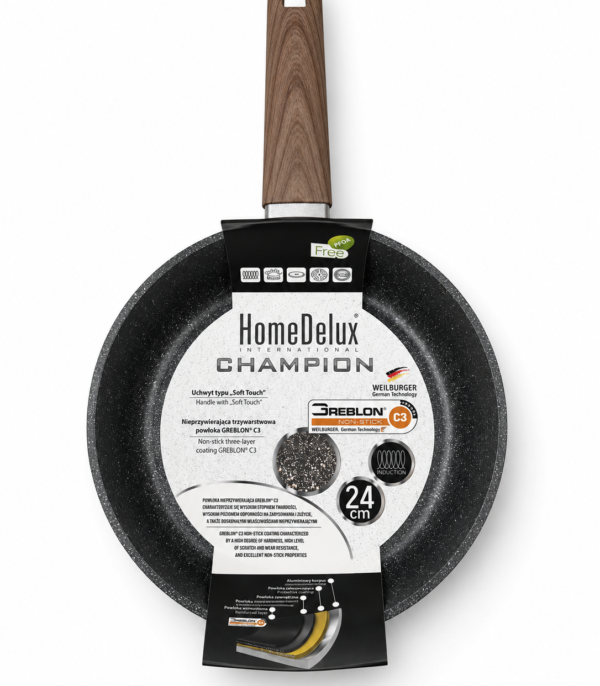 7cce7c17-81ee-47c1-bf99-f6dc6ea8258e Patelnia 24 cm na indukcję HomeDelux Champion Greblon C3