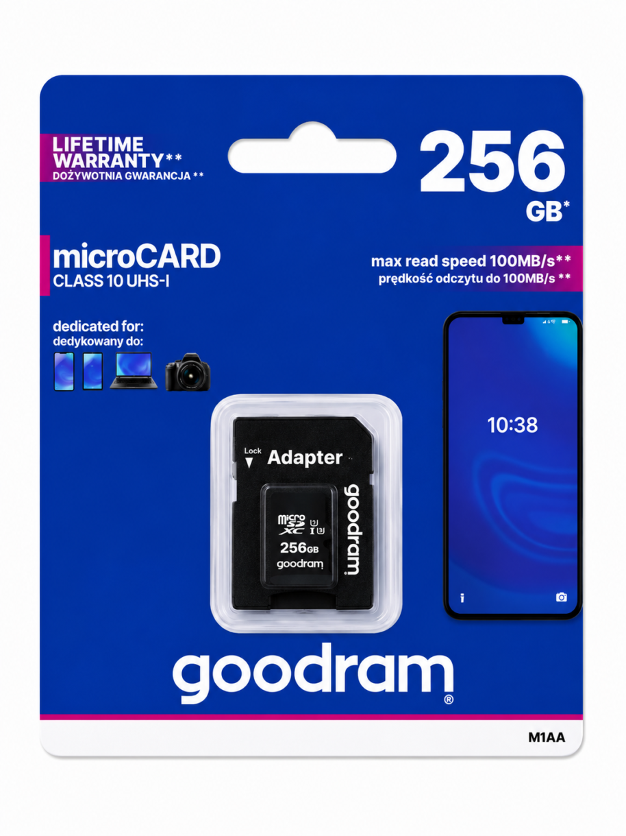 Karta pamięci microSD 256GB Goodram Class 10 UHS-I z adapterem SD