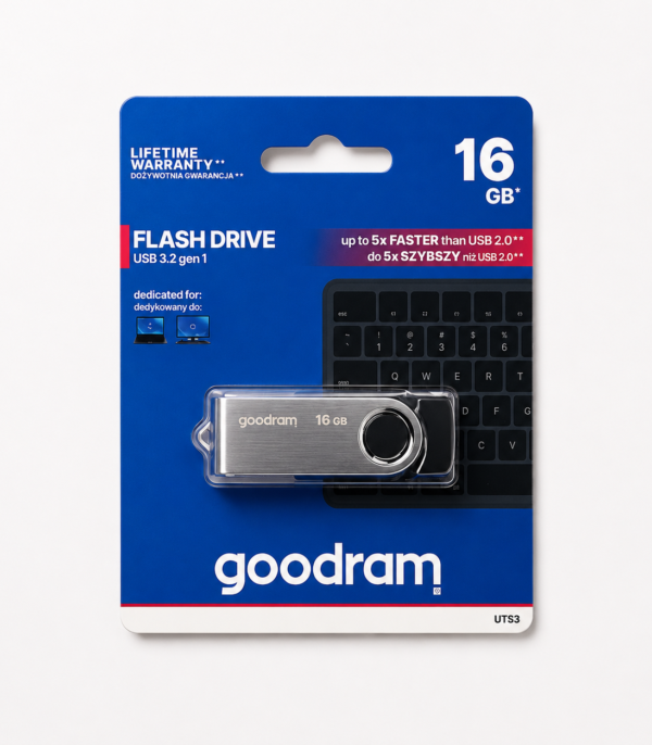 9FC7E0F3-4686-47B6-9839-FEC7F1C7B1D6 Pendrive Goodram 16GB USB 3.2 Gen 1 metalowy