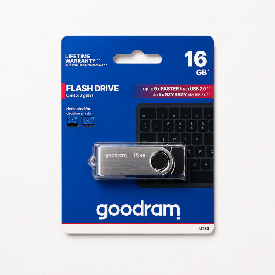 9FC7E0F3-4686-47B6-9839-FEC7F1C7B1D6 Pendrive Goodram 16GB USB 3.2 Gen 1 metalowy