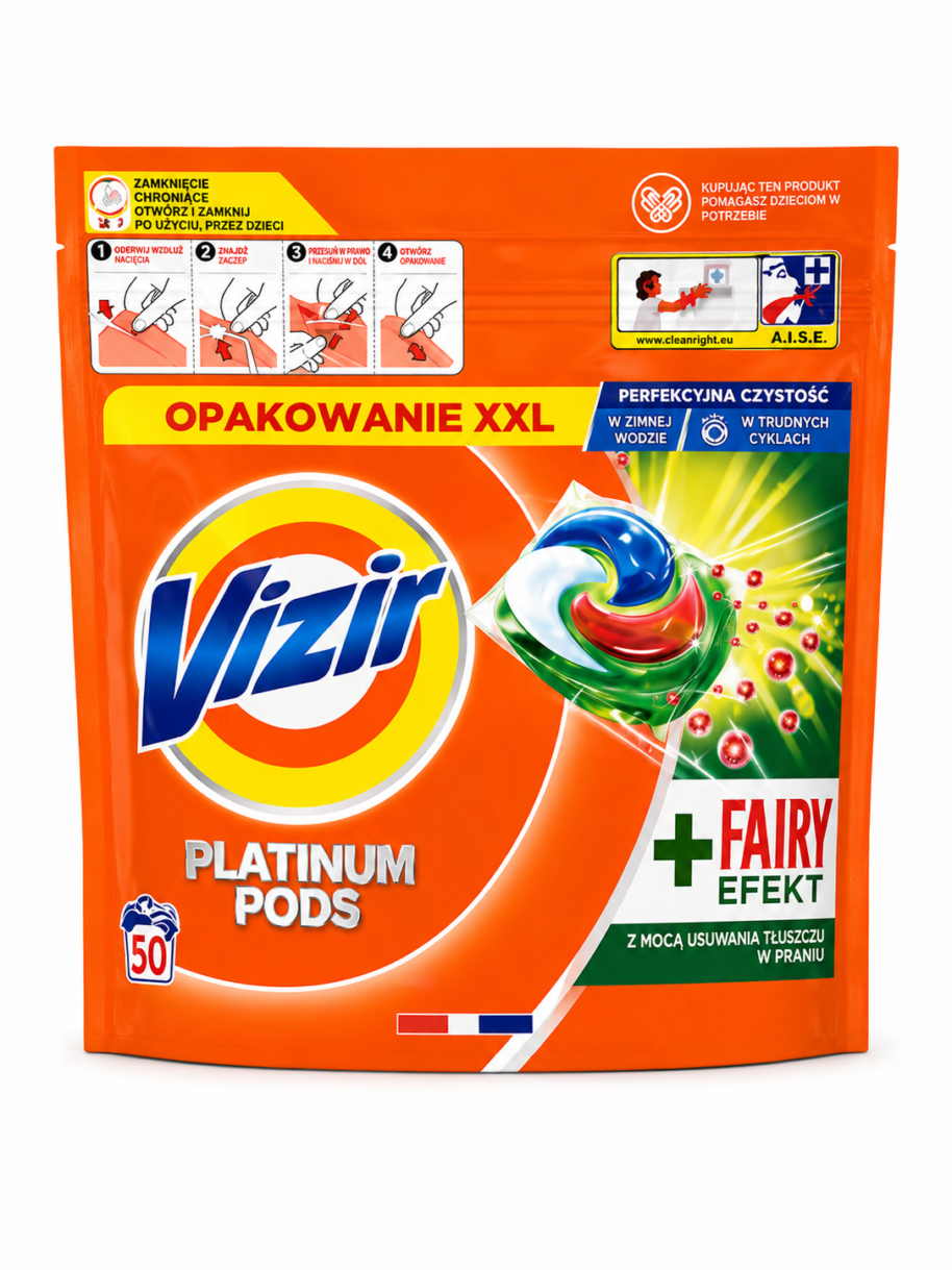 Kapsułki do prania Vizir Platinum Pods Fairy Efekt 50 szt