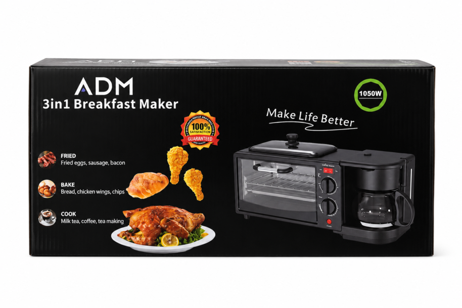 ADM ADM Breakfast Maker 1050W urządzenie śniadaniowe 3w1