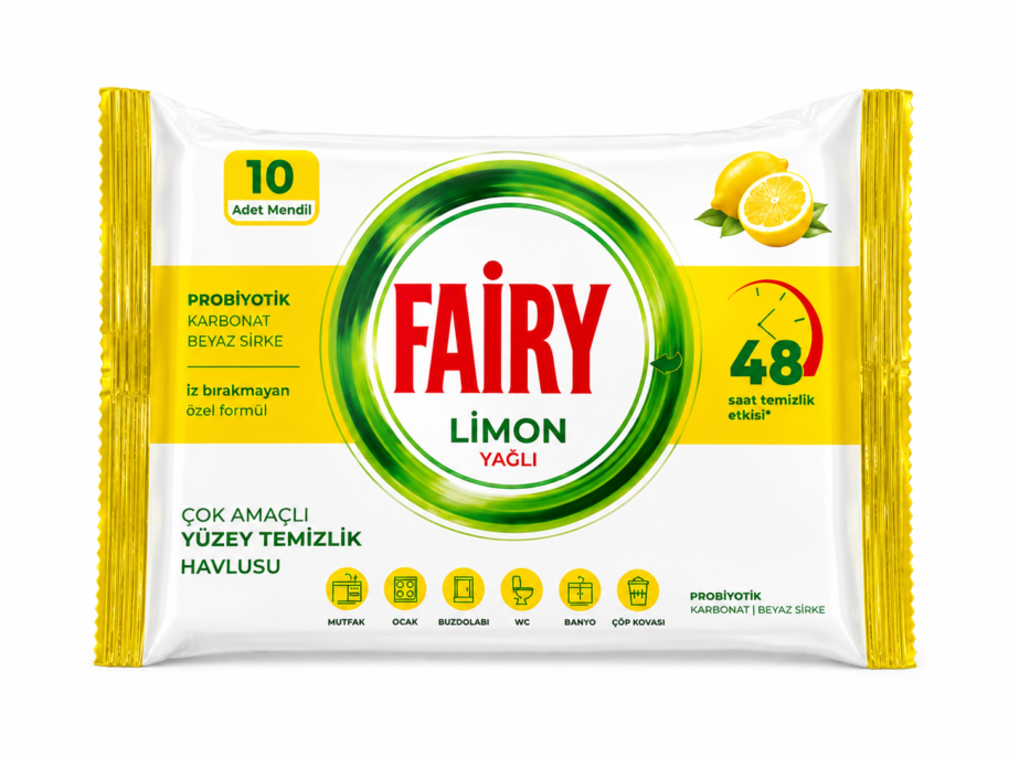 Chusteczki czyszczące Fairy 10 szt cytrynowe