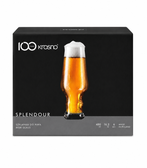 Krosno Splendour szklanki do piwa 480 ml komplet 6 sztuk