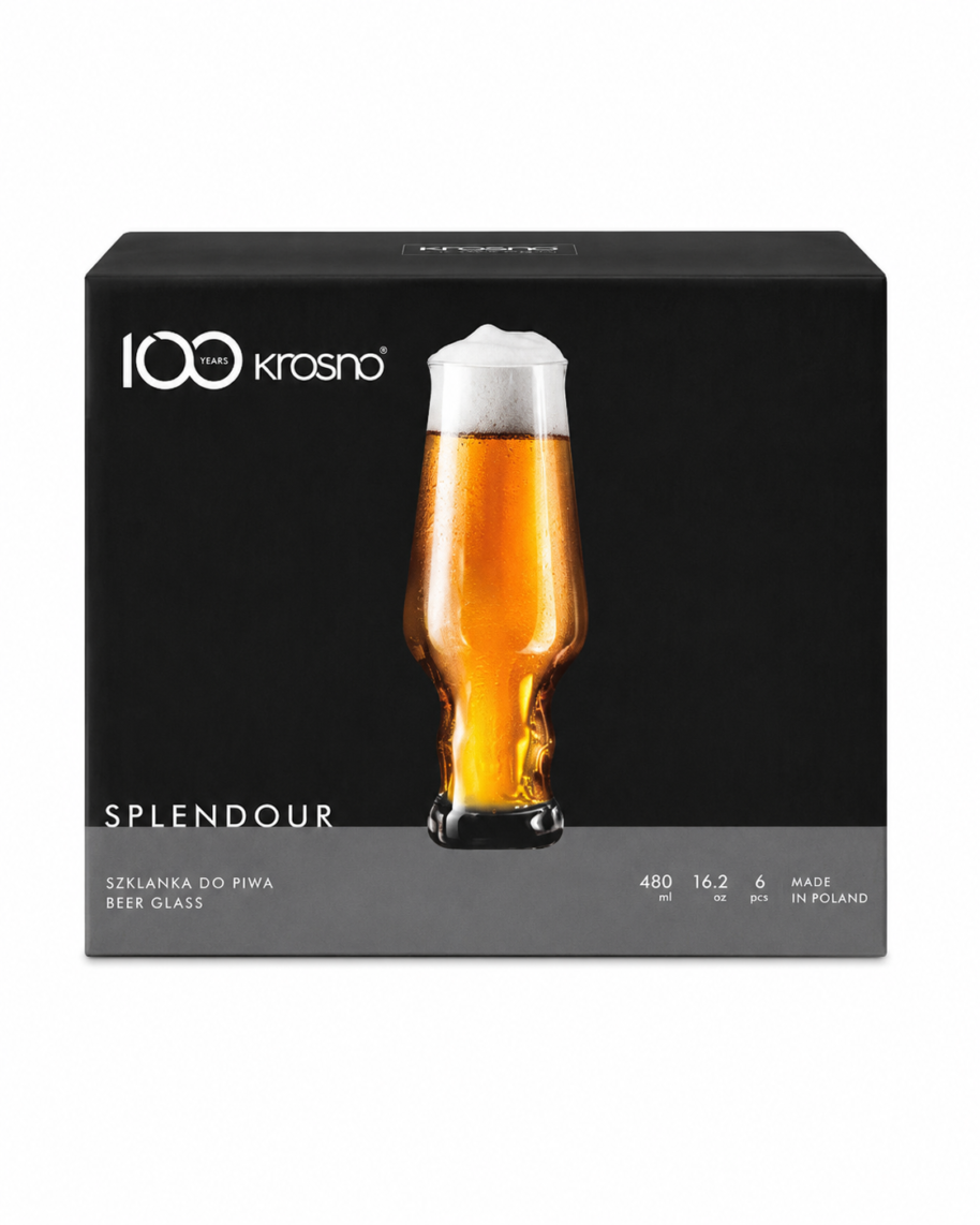 Kufle Krosno Splendour szklanki do piwa 480 ml komplet 6 sztuk