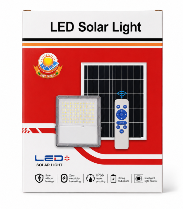 Lampa solarna LED Lampa solarna LED z pilotem i panelem solarnym IP66