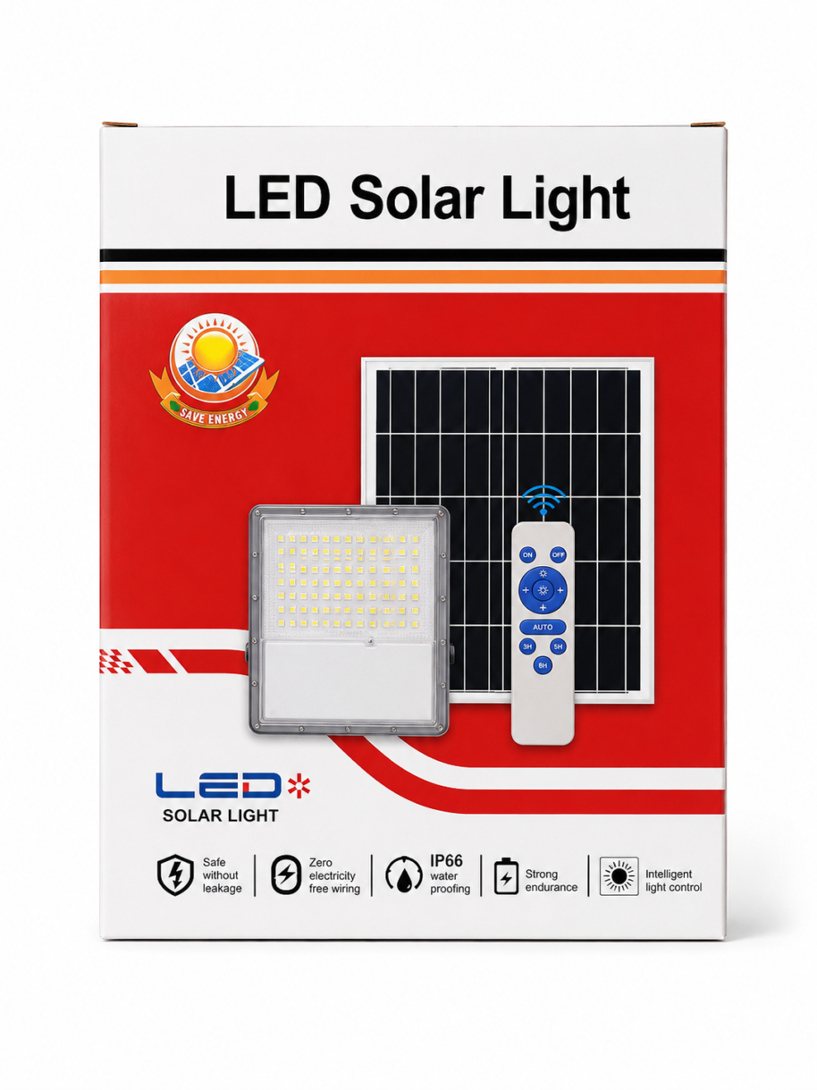 Lampa solarna LED Lampa solarna LED z pilotem i panelem solarnym IP66