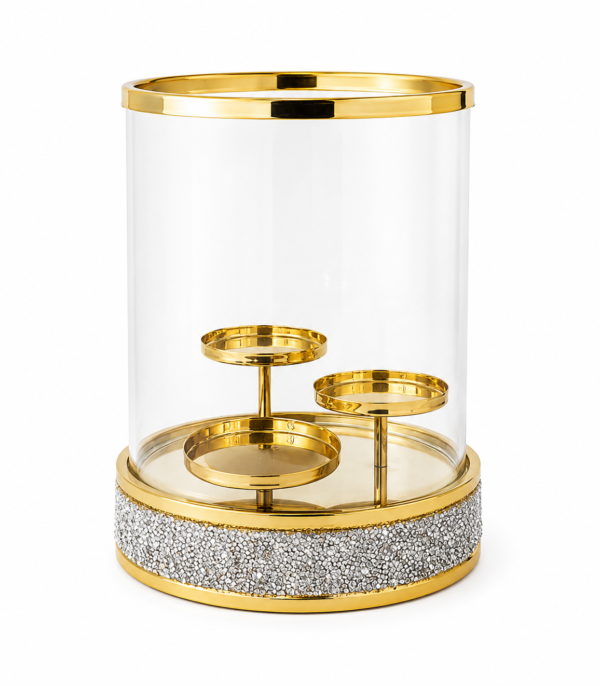 Świecznik Świecznik Golden Lumina złoty szklany glamour