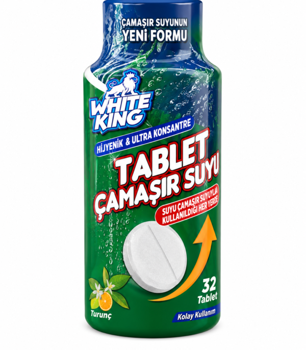 Tabletki chlorowe Tabletki chlorowe White King 32 szt. cytrusowe do dezynfekcji i czyszczenia powierzchni