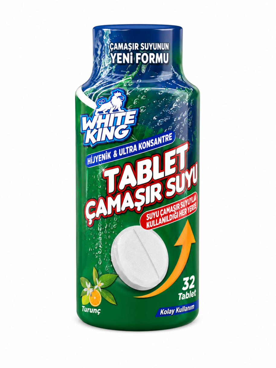 Tabletki chlorowe White King 32 szt. cytrusowe do dezynfekcji i czyszczenia powierzchni