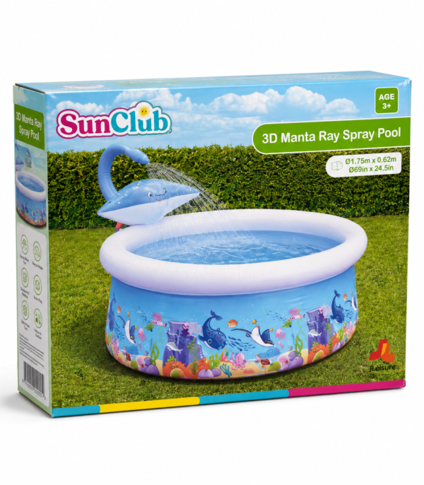 Basen dmuchany Sun Club Manta Ray Spray Pool 175 cm