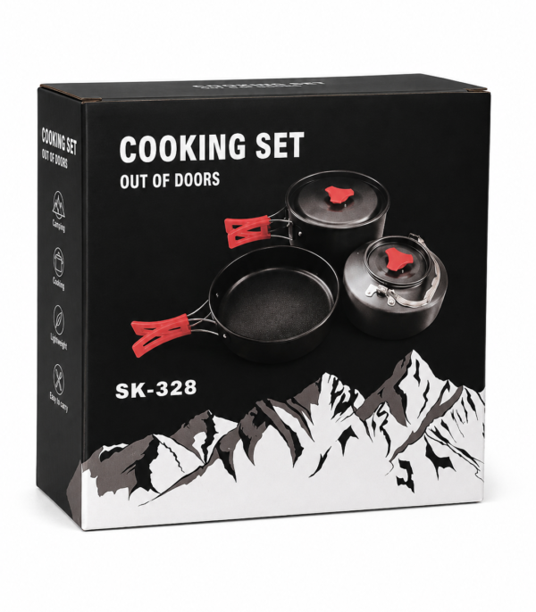 cooking set Zestaw naczyń turystycznych SK-328 z garnkiem patelnią i czajnikiem