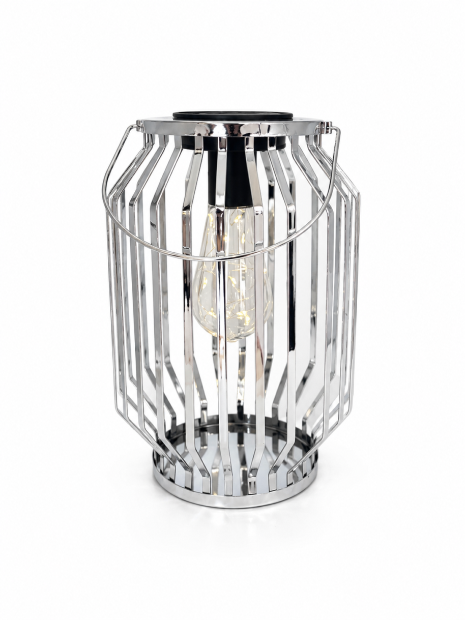 lampion solar Lampion solarny srebrny LED dekoracyjny