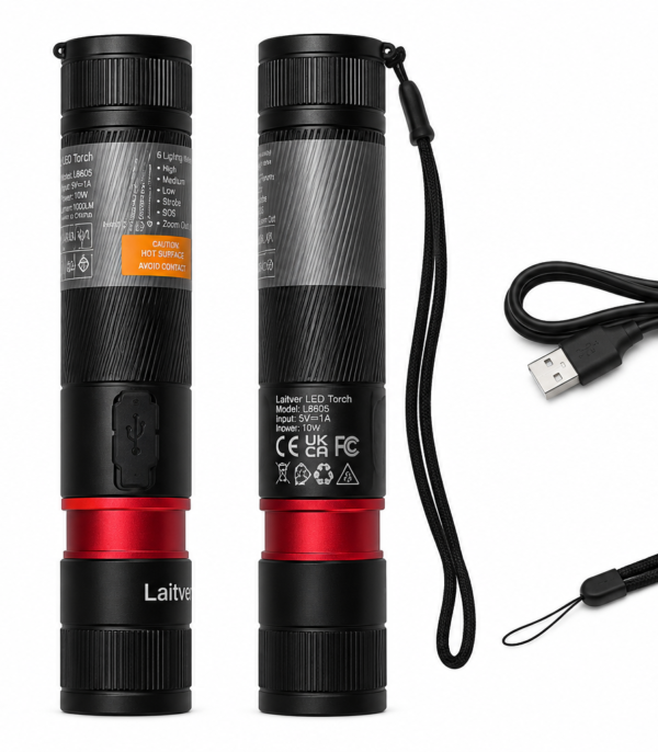 Latarka LED akumulatorowa USB Laitver L8605