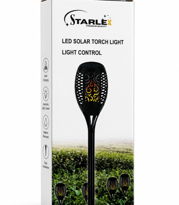 Lampa solarna pochodnia LED Starlex z efektem płomienia do ogrodu