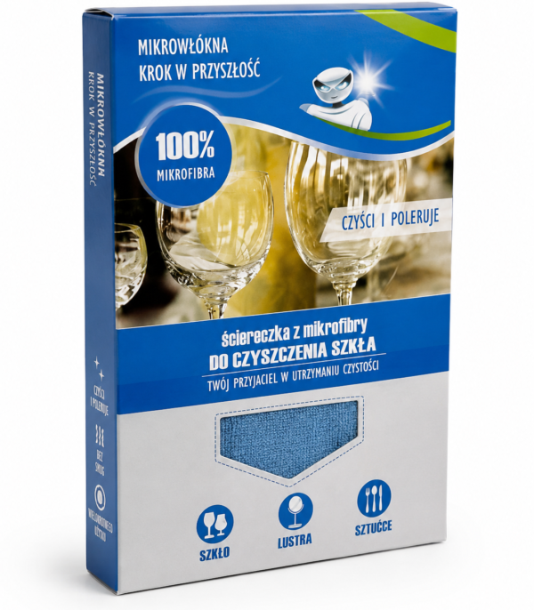 Ściereczka z mikrofibry do czyszczenia szkła 100% mikrofibra
