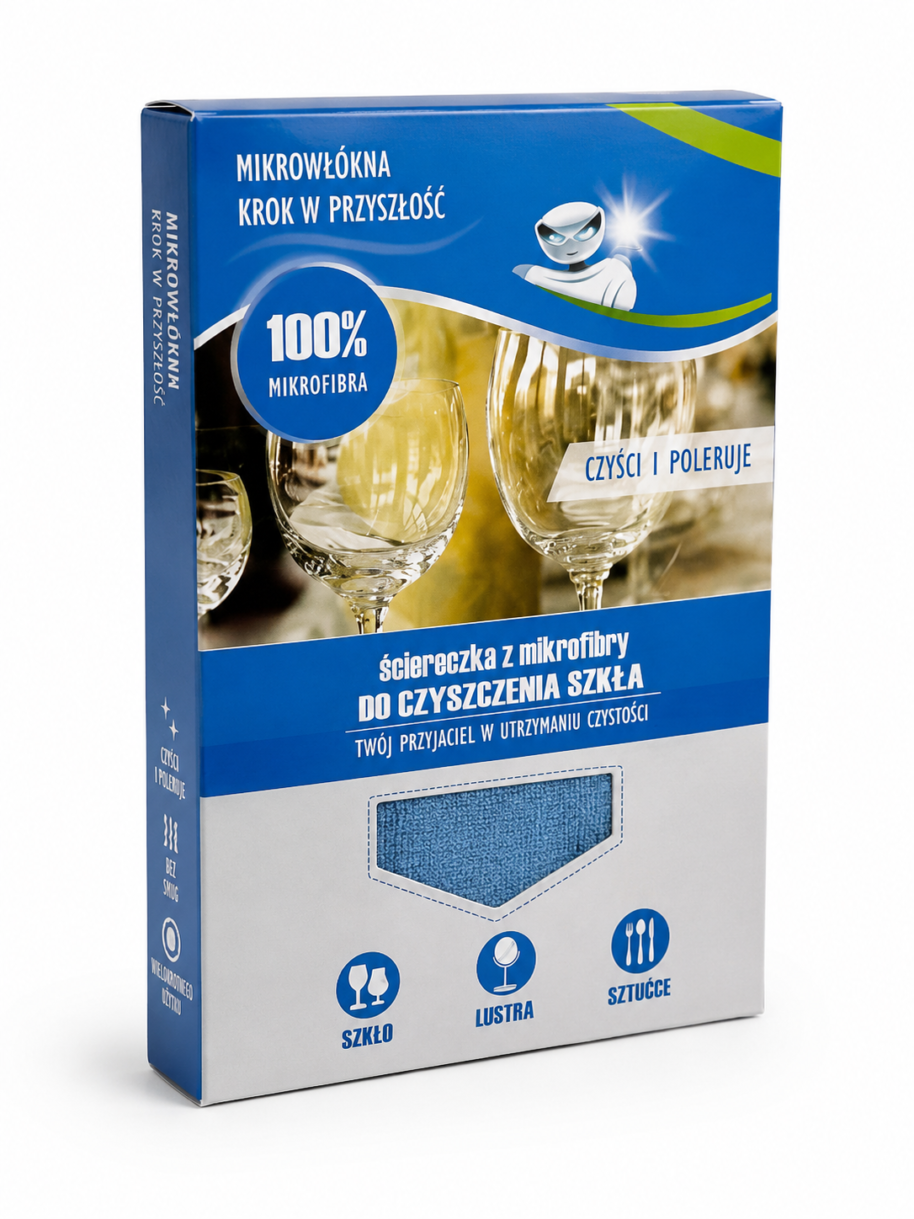ściereczka Ściereczka z mikrofibry do czyszczenia szkła 100% mikrofibra