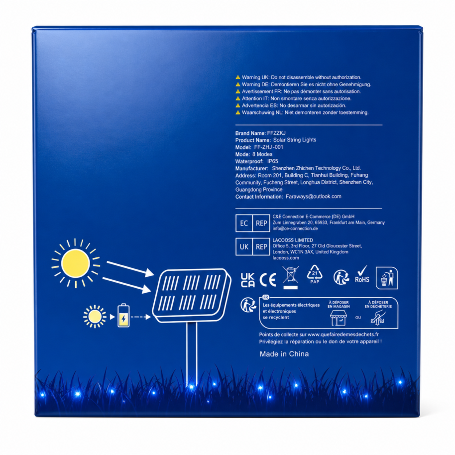 solar Lampki solarne LED ogrodowe 8 trybów świecenia IP65 wodoodporne