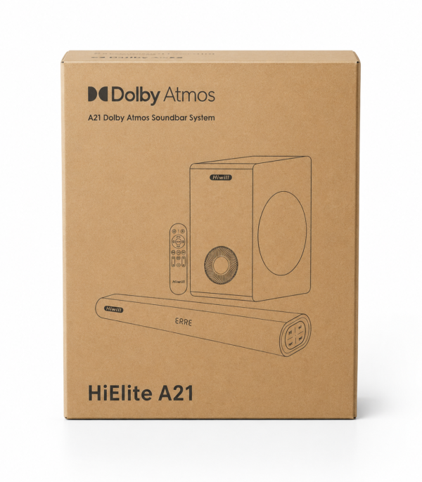 HiElite A21 Soundbar Dolby Atmos z bezprzewodowym subwooferem i pilotem do telewizora
