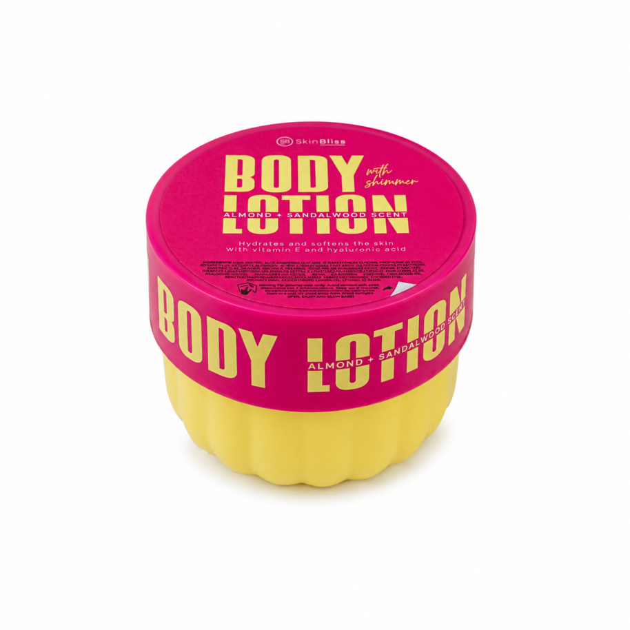 Body lotion balsam do ciała z drobinkami SkinBliss migdał i drzewo sandałowe