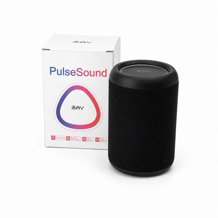 Czarny głośnik Bluetooth PulseSound bezprzewodowy głośnik przenośny