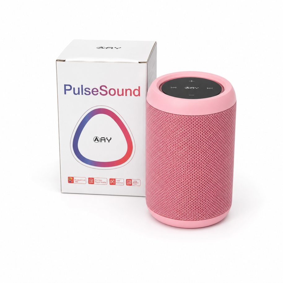 Głośnik Różowy głośnik Bluetooth PulseSound z funkcją TWS i kartą microSD