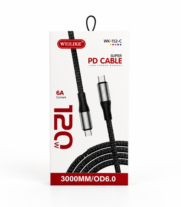 Kabel USB-C PD 20W 3m Weilike WK-152-C szybkie ładowanie