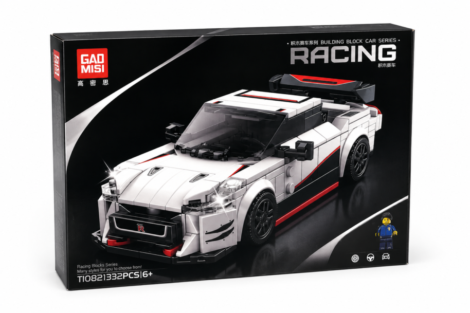 Klocki Klocki samochód sportowy Racing Car 322 elementy biały model auta