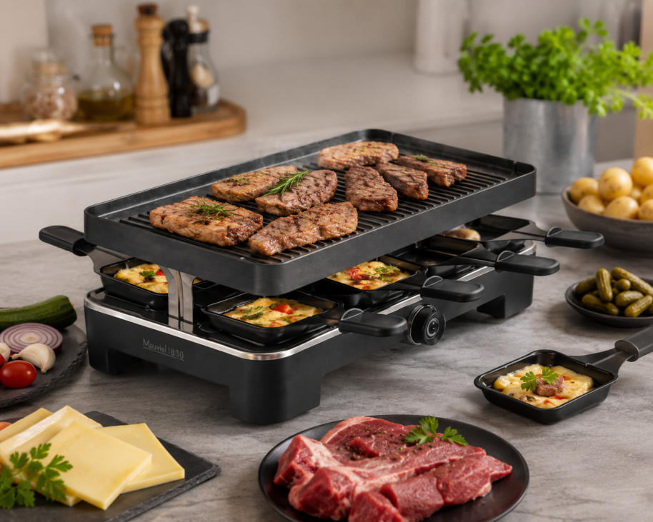 Mauviel 1830 Raclette Grill dla 8 Osób z Ceramiczną Płytą Grillową