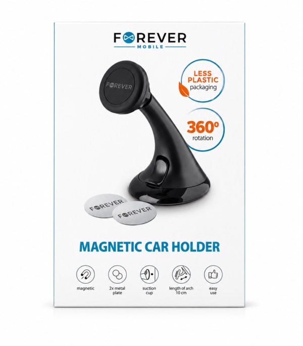 Uchwyt Samochodowy Magnetyczny Forever Mobile 360° na przyssawkę Uchwyt Samochodowy Magnetyczny Forever Mobile 360° na przyssawkę