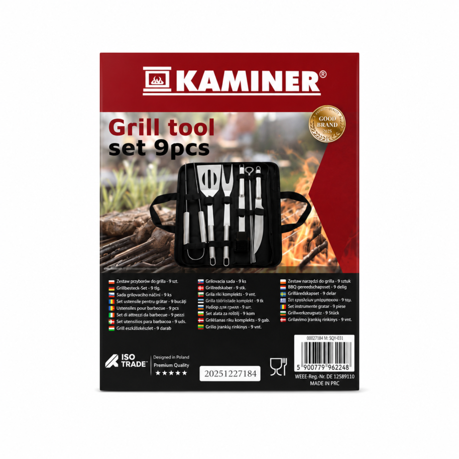 Zestaw Zestaw akcesoriów do grilla Kaminer 9 elementów w etui