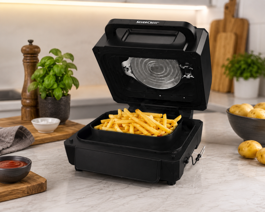 SilverCrest Frytkownica Beztłuszczowa z Funkcją Grilla Premium 2460W