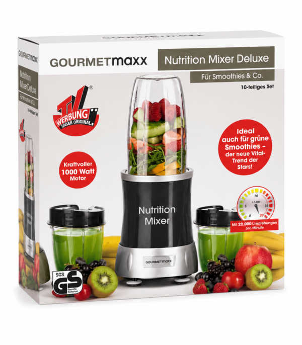 GOURMETmaxx Nutrition Mixer Deluxe 1000 W Blender do Smoothie