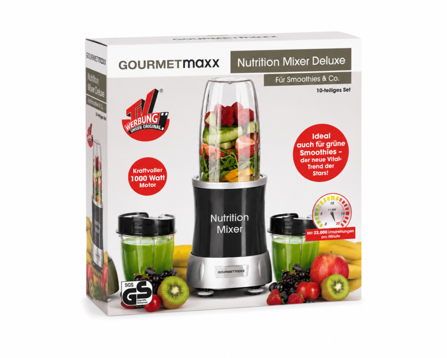GOURMETmaxx Nutrition Mixer Deluxe 1000 W Blender do Smoothie