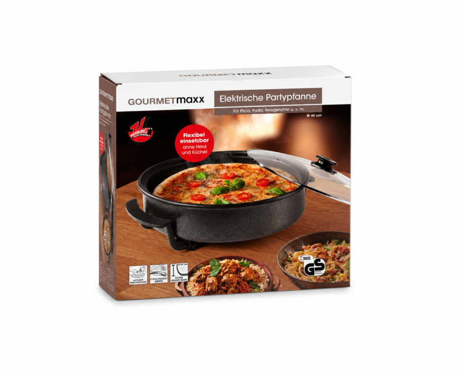 GOURMETmaxx Elektryczna Patelnia 40 cm z pokrywą