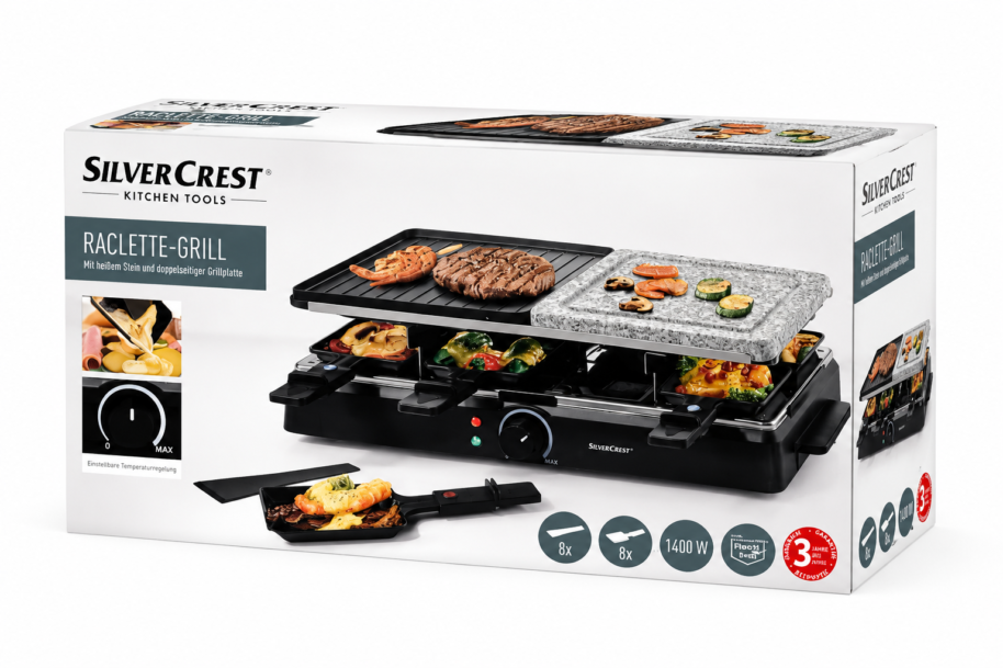 SilverCrest Raclette Grill 1400W z kamieniem do grillowania