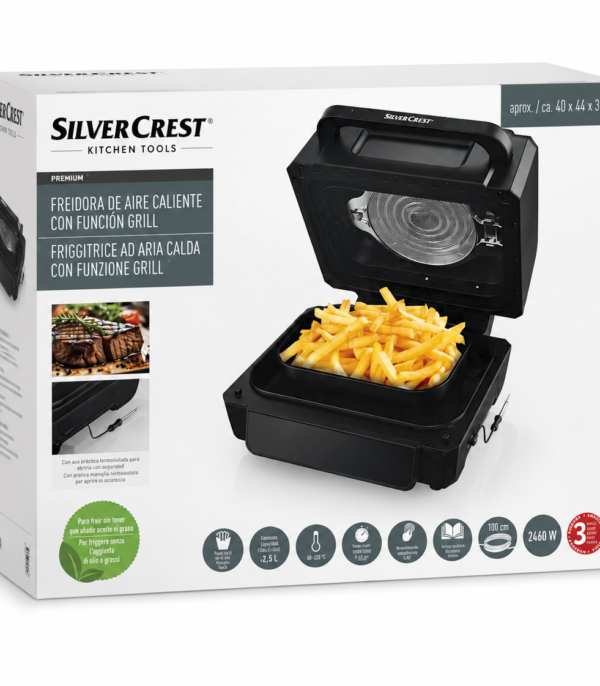 SilverCrest Frytkownica Beztłuszczowa z Funkcją Grilla Premium 2460W