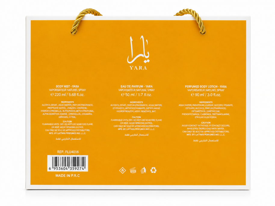 Yara Orange, zestaw perfum Yara Orange, perfumy Yara, zestaw prezentowy, perfumy damskie, woda perfumowana 50 ml, mgiełka do ciała, balsam do ciała, perfumy orientalne, perfumy waniliowe, prezent dla kobiety, kosmetyki Yara